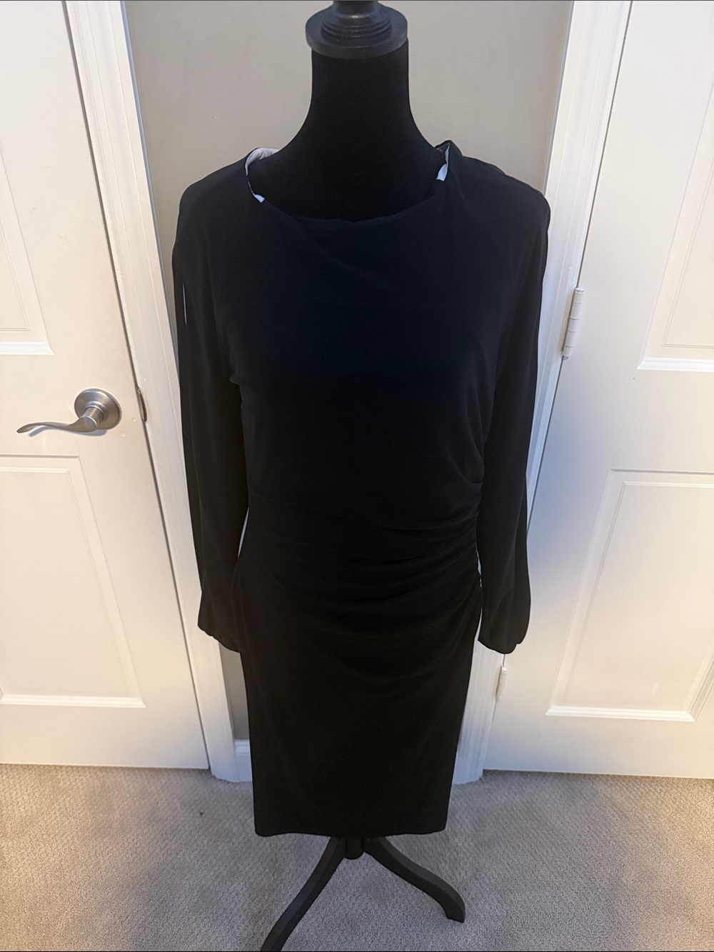 Ralph Lauren Black Long-Sleeve Sheath Dress